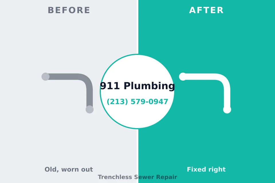 Before and after: plumbing repair Dulles Town Center, VA